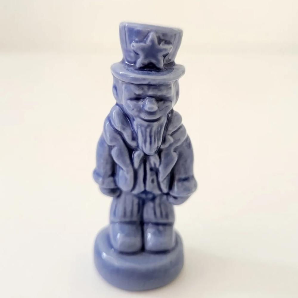 Wade Whimsies Red Rose Tea Porcelain Figurine Blue Uncle Sam